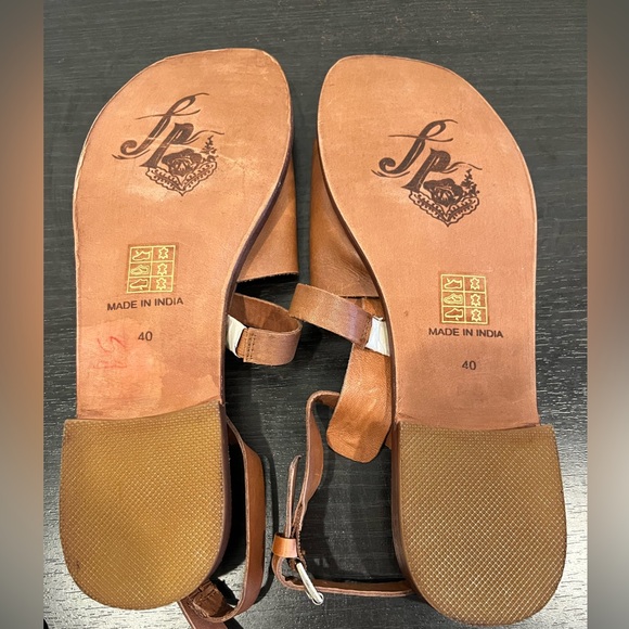 NEW Free People Long Weekend Boho Sandals Leather Brown Women’s SZ 40 EU/US 9.5 - Picture 14 of 15